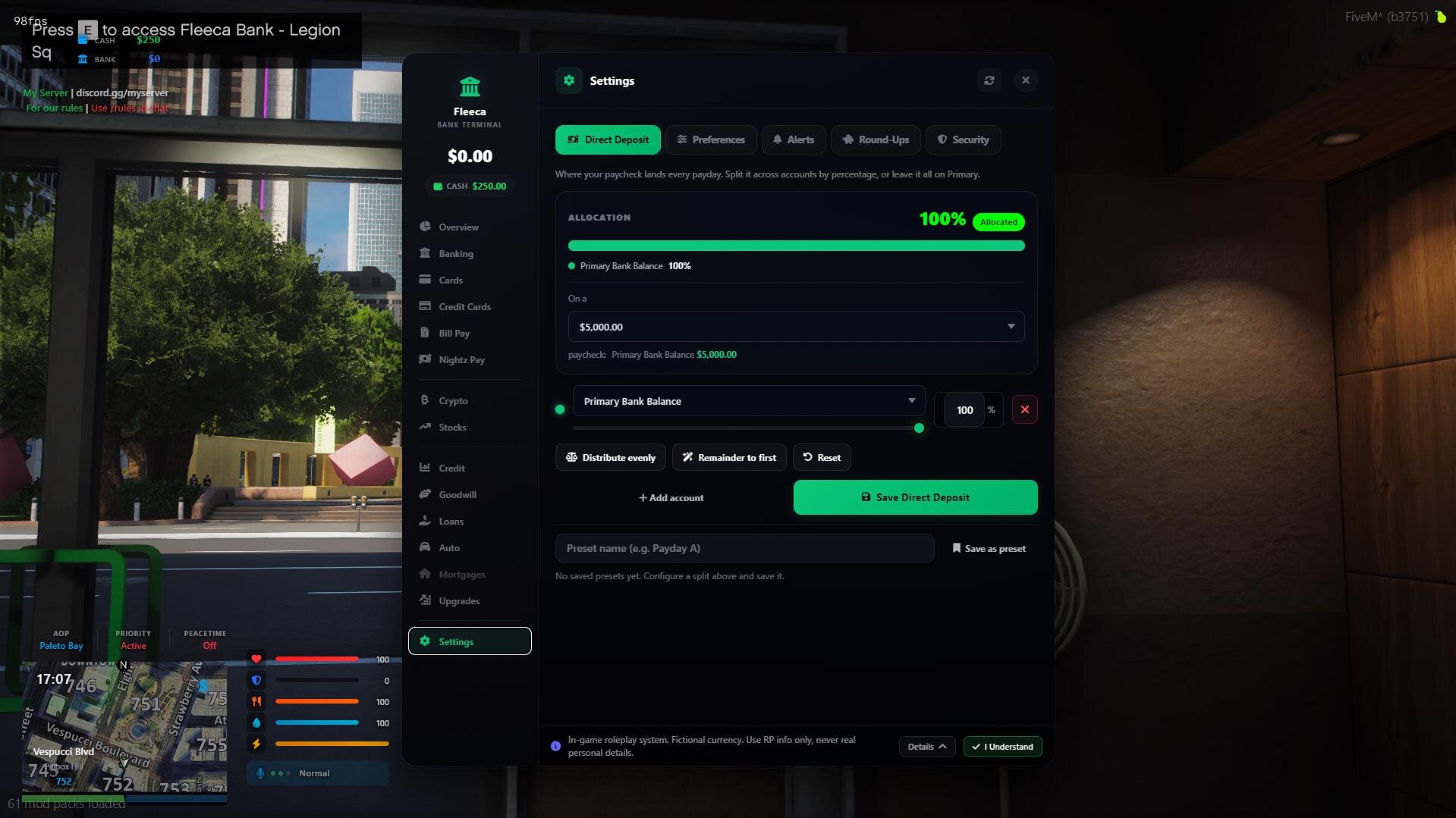 Screenshot of Nightz_Framework | All-in-One RP Economy & Character Framework [obfuscated]