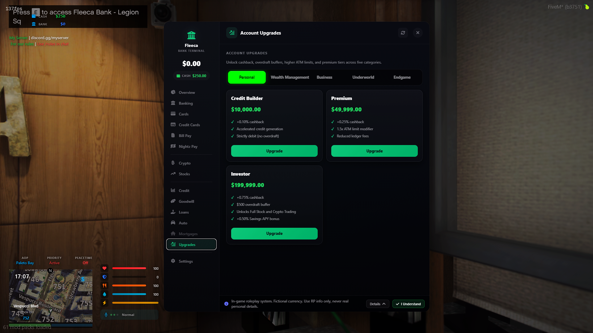 Screenshot of Nightz_Framework | All-in-One RP Economy & Character Framework [obfuscated]